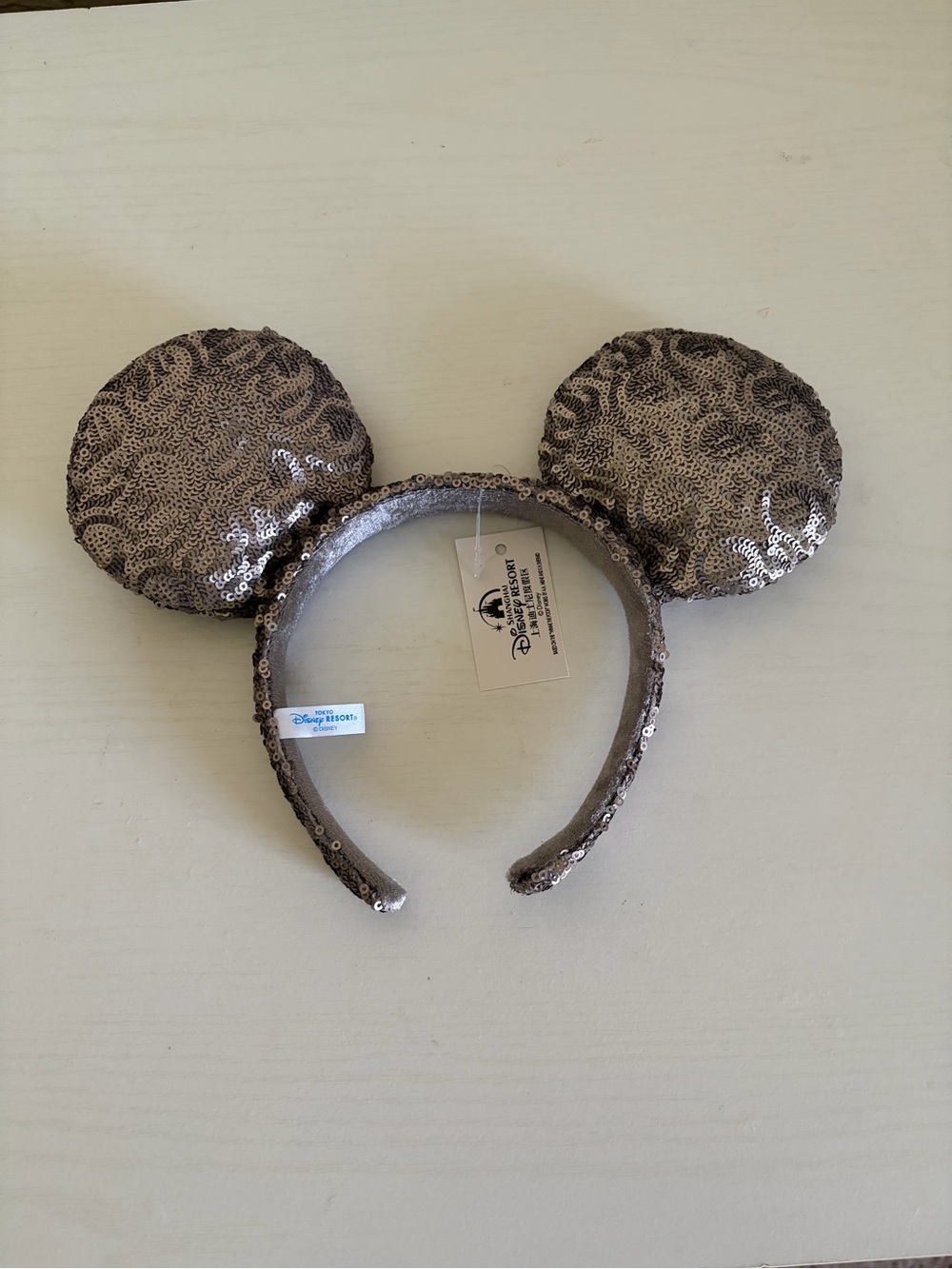 NWT Disney Mickey Mouse Copper / Silver Sequin Ears Headband New With Tags